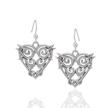 Celtic Spiral Silver Heart Earrings TER1559 - Jewelry